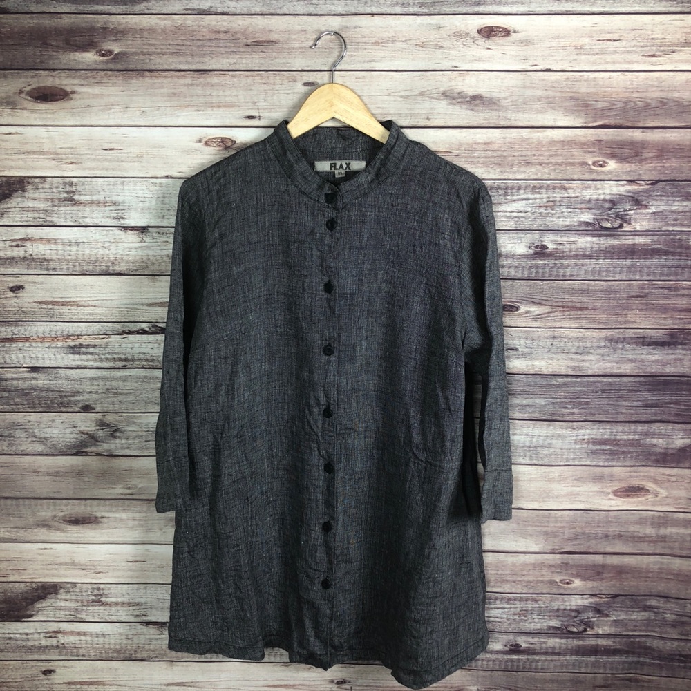 FLAX 100% Linen Vintage Shirt Tunic